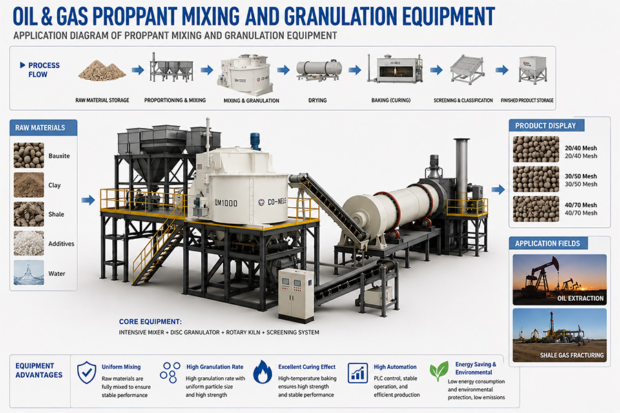 OIL & GAS PROPPANT MIXING AND GRANULATION EQUIPMENT APPLICATION DIAGRAM OF PROPPANT MIXING AND GRANULATION EQUIPMENT